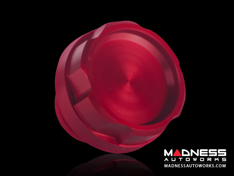 FIAT 124 Oil Cap - Red Anodized Billet - Scratch and Dent